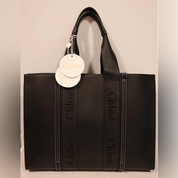 Chloe Handbags - Chloé Large Woody Tote - Black Leather NWT + Box